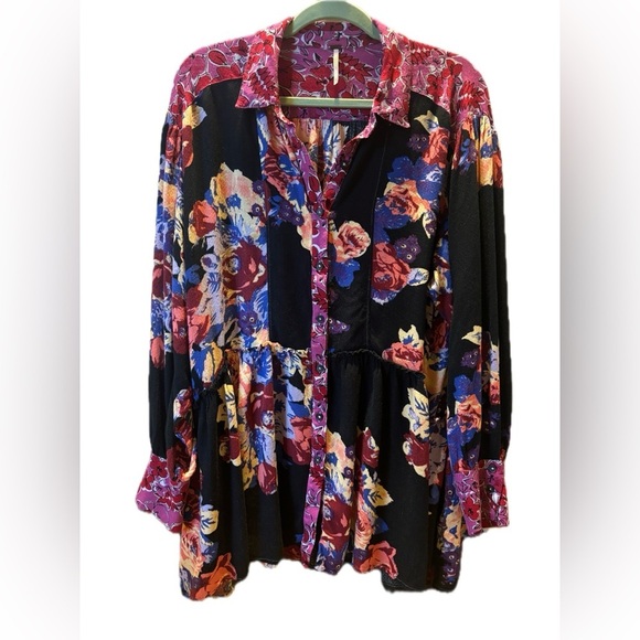 Free People “Brunch A Bunch” Floral Tunic Top 🌸 medium - Picture 2 of 9